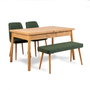 Hanah Home Santiago Atlantice -Green Conjunto de Comedor Extensible